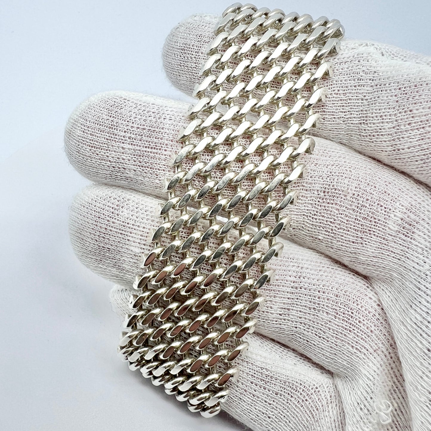 Jo-Ans, Sweden 1975. Chunky Vintage Solid Silver Bracelet.