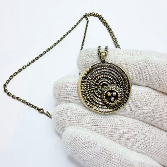 Jorma Liane, Finland. Vintage  Bronze Pendant Necklace.