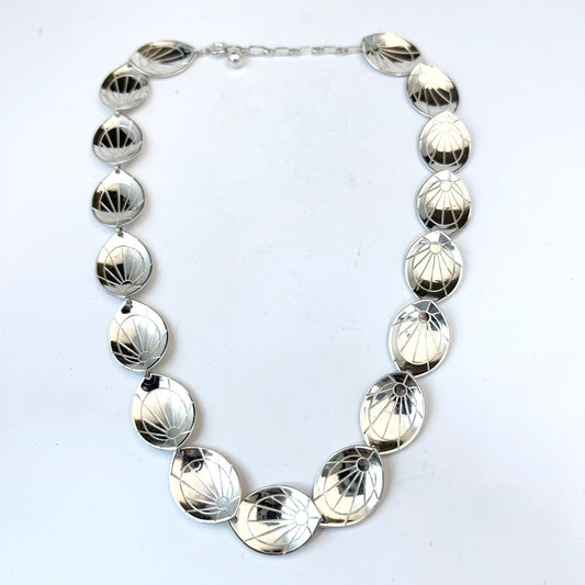 Kaplan, Stockholm 1953. Vintage Mid-century Modern Sterling Silver Necklace.