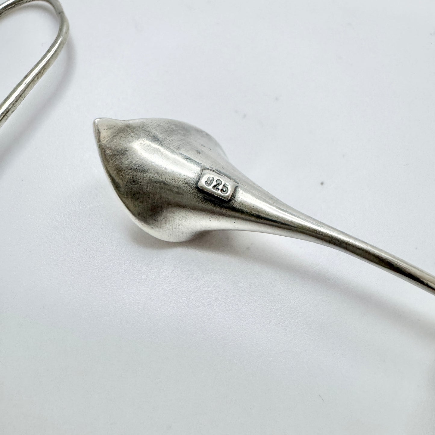 Vintage Sterling Silver Pearl Earrings.