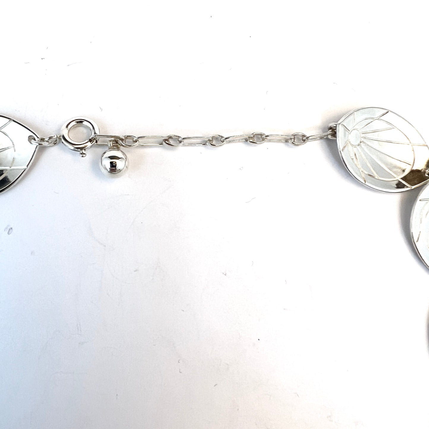 Kaplan, Stockholm 1953. Vintage Mid-century Modern Sterling Silver Necklace.