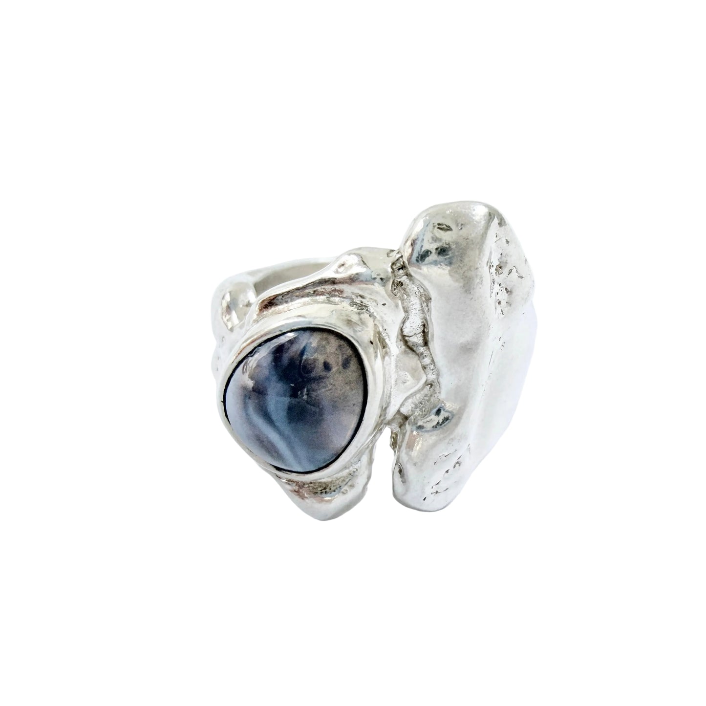 Sweden 1970s. vintage Sterling Silver Bergslagen-stone Ring.