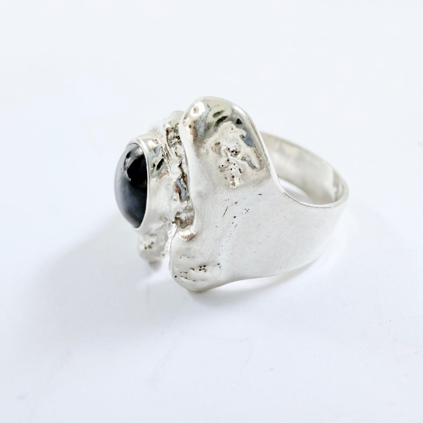 Sweden 1970s. vintage Sterling Silver Bergslagen-stone Ring.
