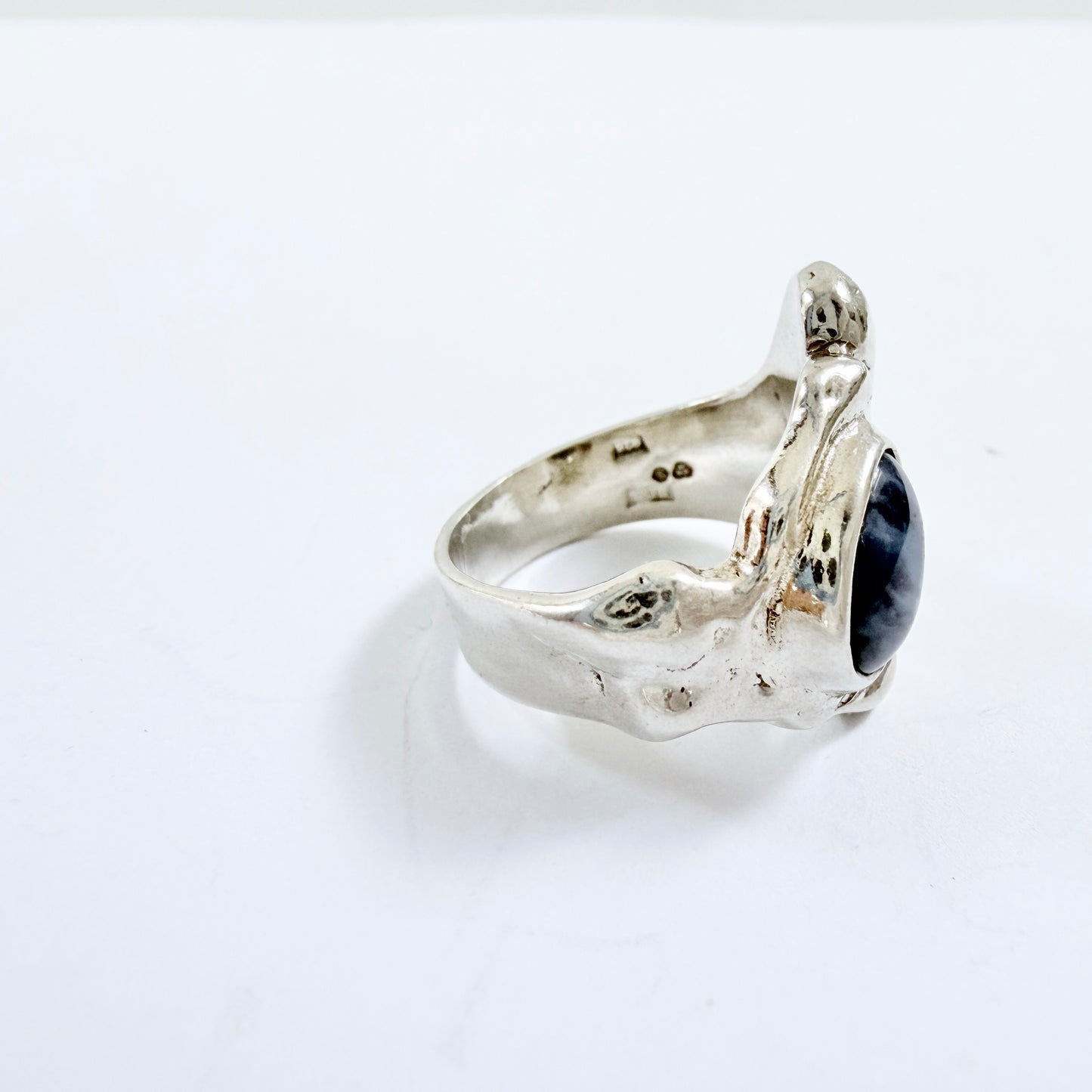 Sweden 1970s. vintage Sterling Silver Bergslagen-stone Ring.