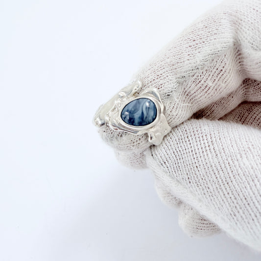 Sweden 1970s. vintage Sterling Silver Bergslagen-stone Ring.