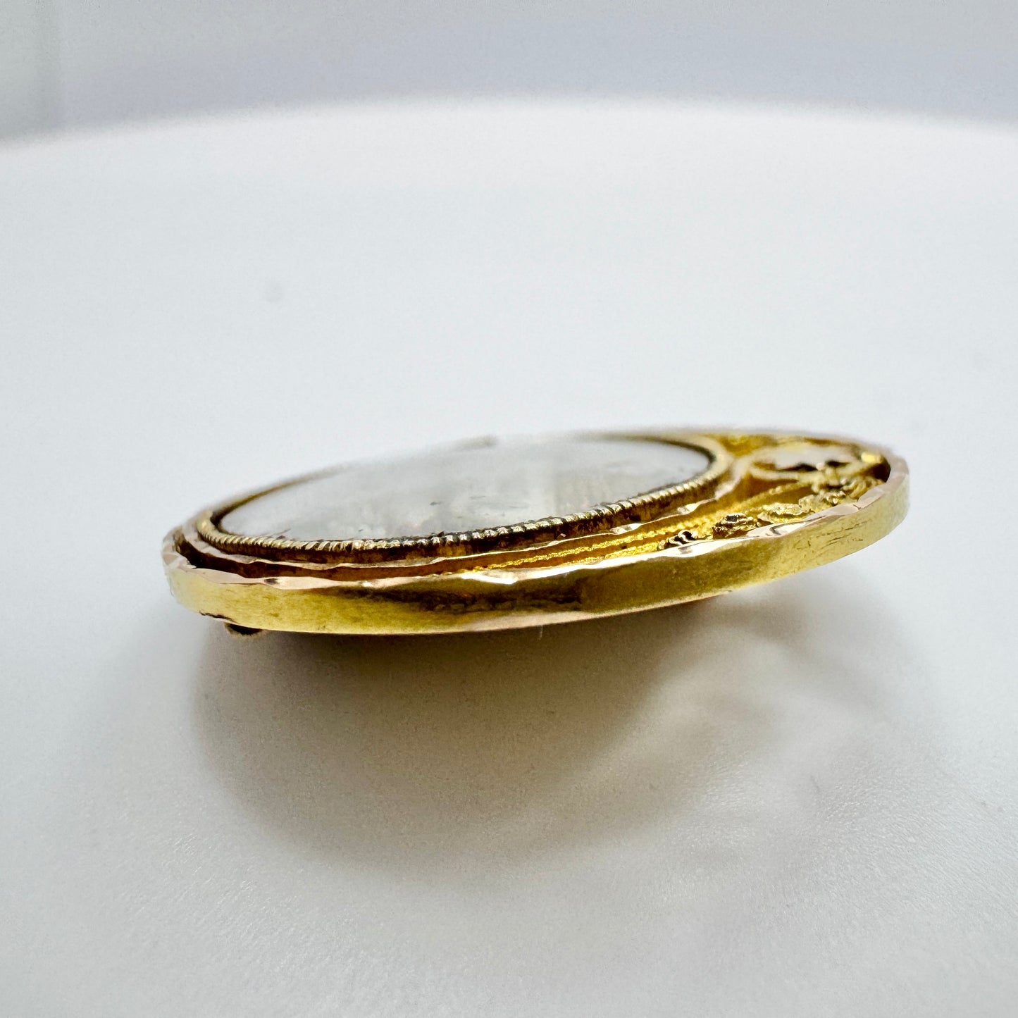 Lars A Rönnow, Sweden 1819-34. Antique Georgian 18k Gold Memory Brooch.