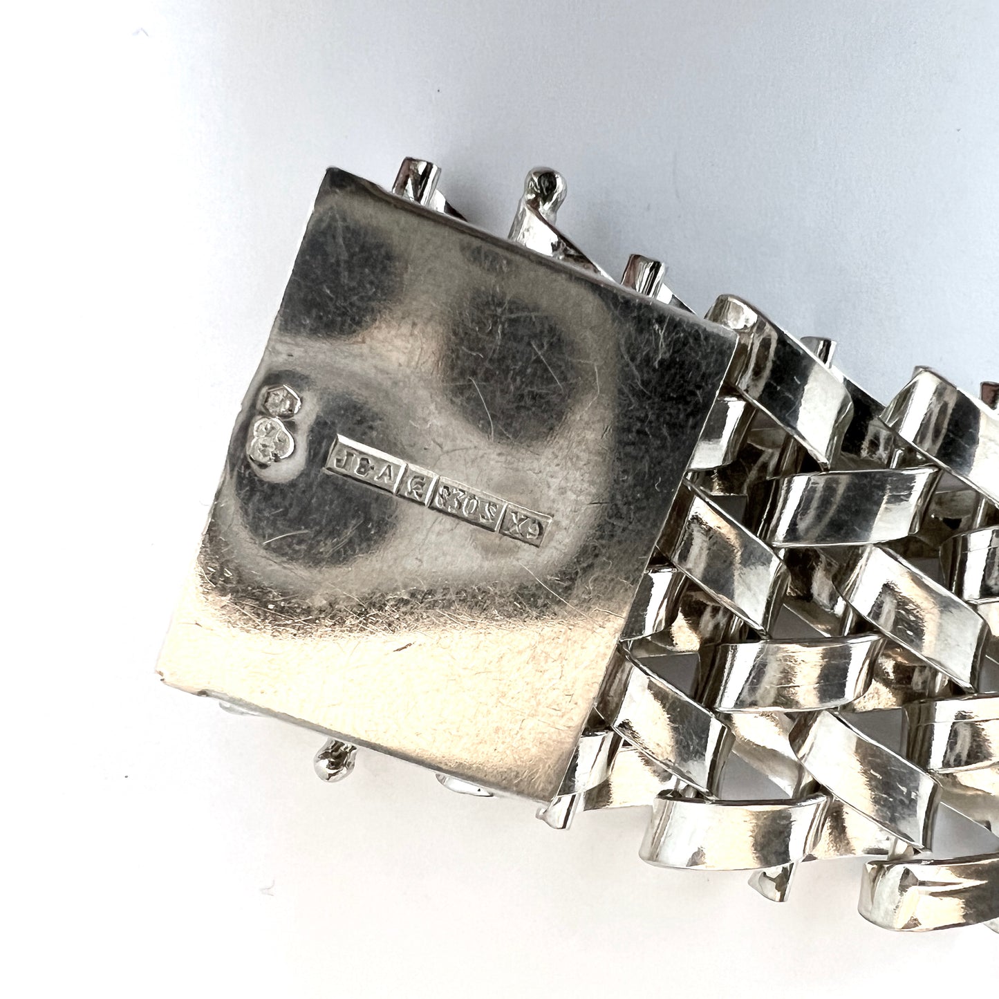 Jo-Ans, Sweden 1972 Bold Vintage Solid Silver Bracelet. 2.86oz