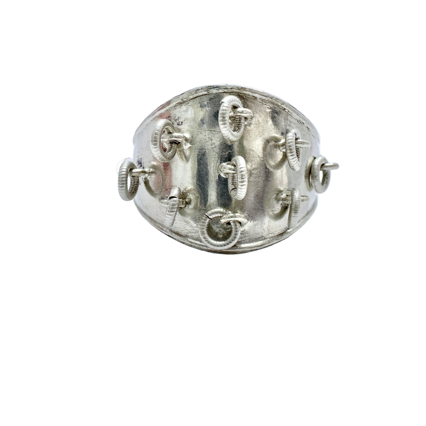 Oskar Eirama, Finland 1937. Vintage Sami / Laplander Solid Silver Wedding Band Ring.