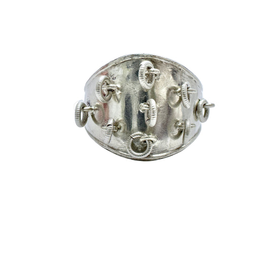 Oskar Eirama, Finland 1937. Vintage Sami / Laplander Solid Silver Wedding Band Ring.