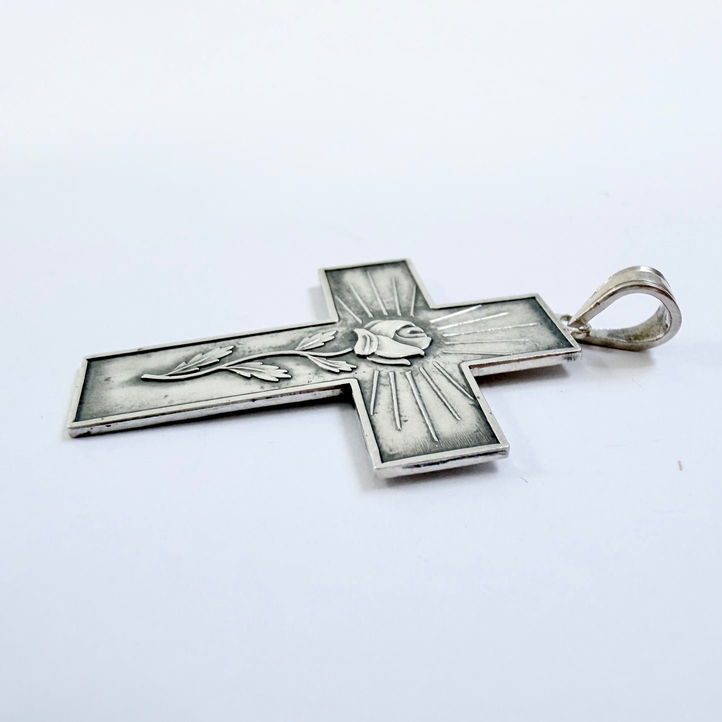 Nils Widberg, Sweden 1957. Vintage Solid Silver Cross Pendant.