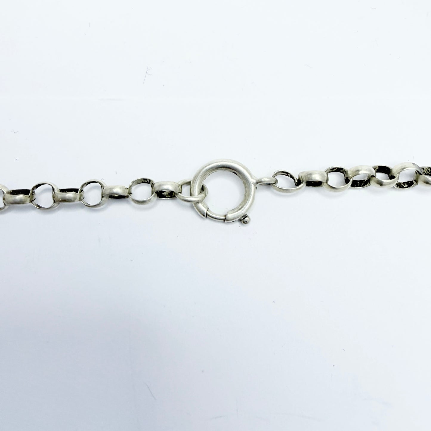 G Dahlgren, Sweden 1947. Vintage Sterling Silver Pendant + Antique Chain.