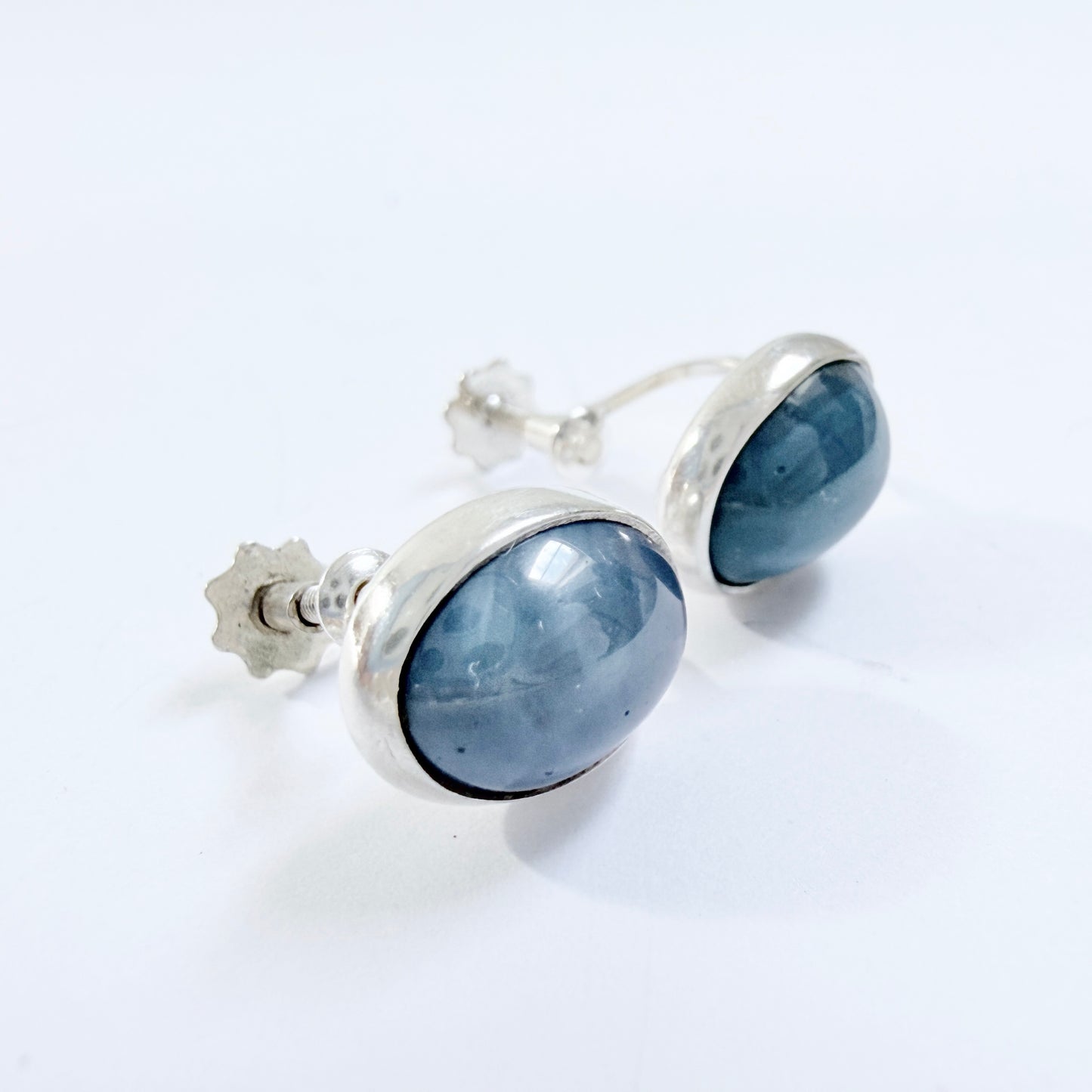 O Nordström Sweden ca 1960. Vintage Solid SIlver Bergslagen-stone Earrings.