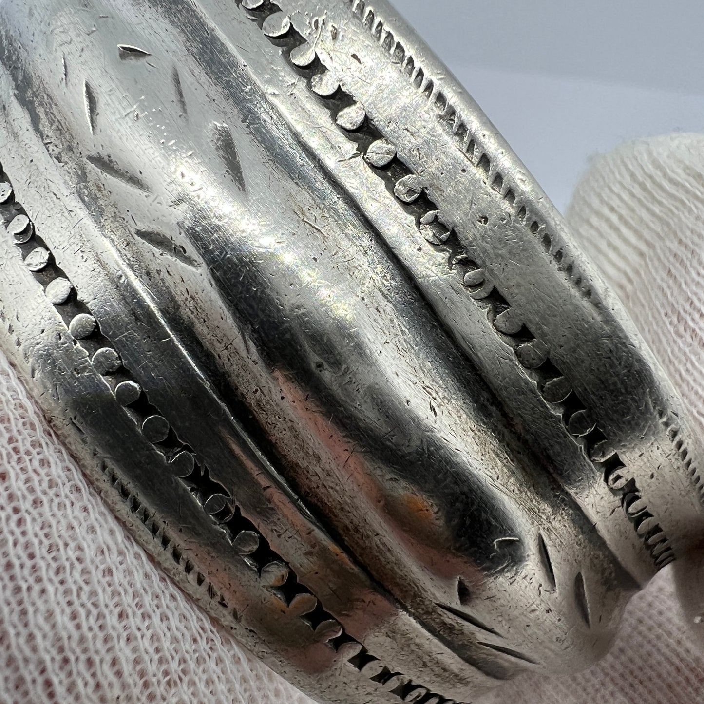 Tunisia Early 1900s, Chunky Solid Silver Cuff Berber Bracelet