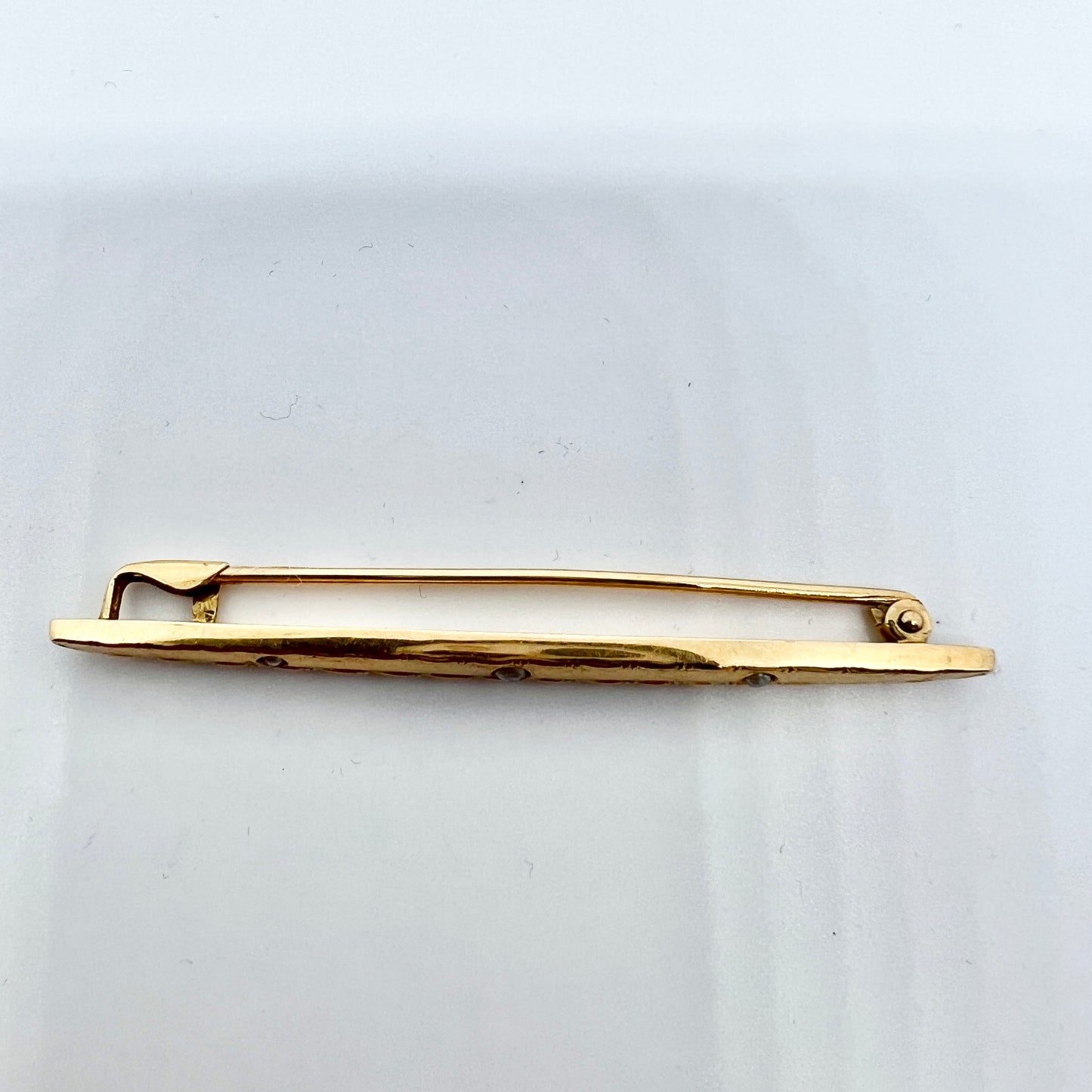 Sweden 1923 Antique Art Deco 18k Gold Seed Pearl Pin Brooch.