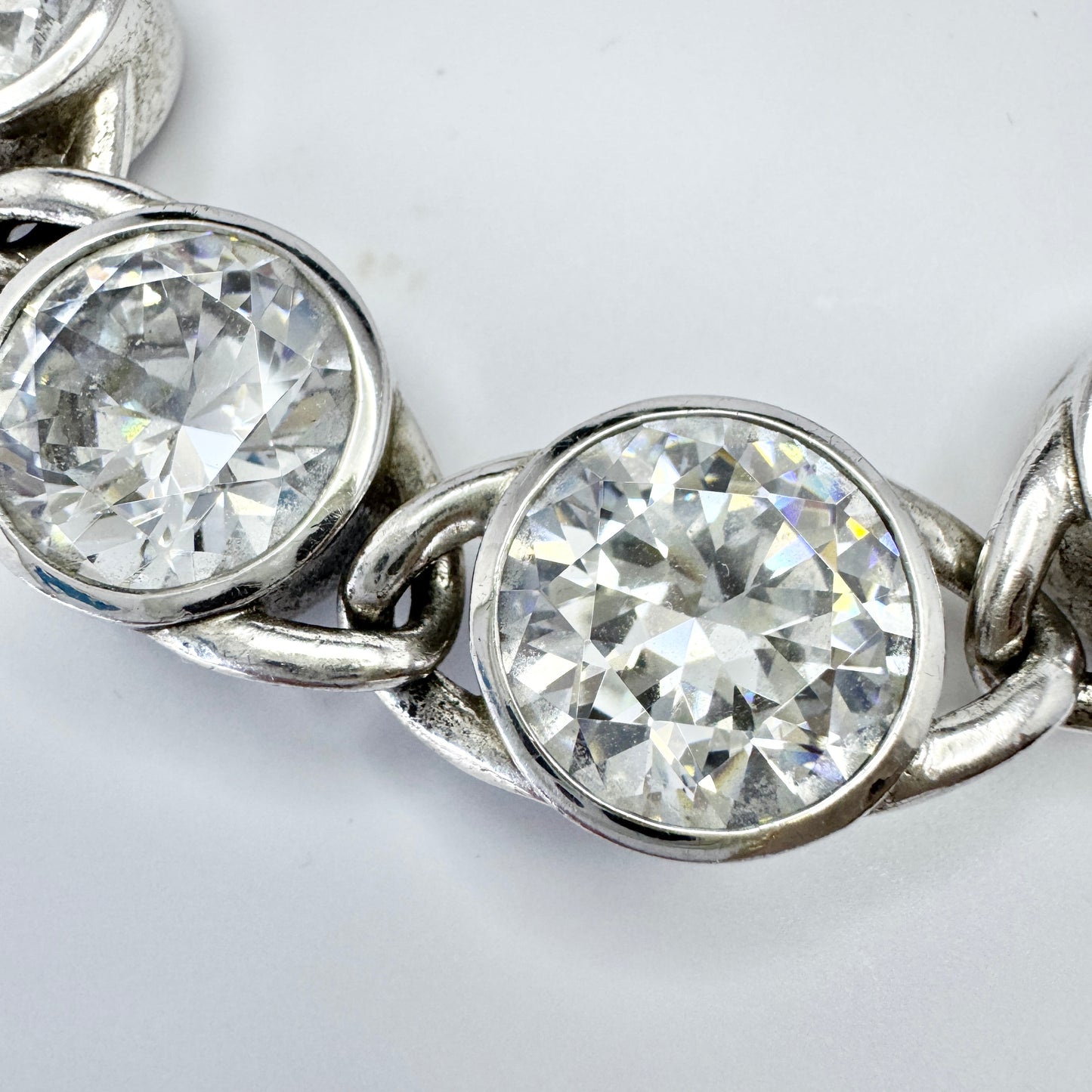 Ti Sento. Chunky 87gram Sterling Silver CZ Bracelet.