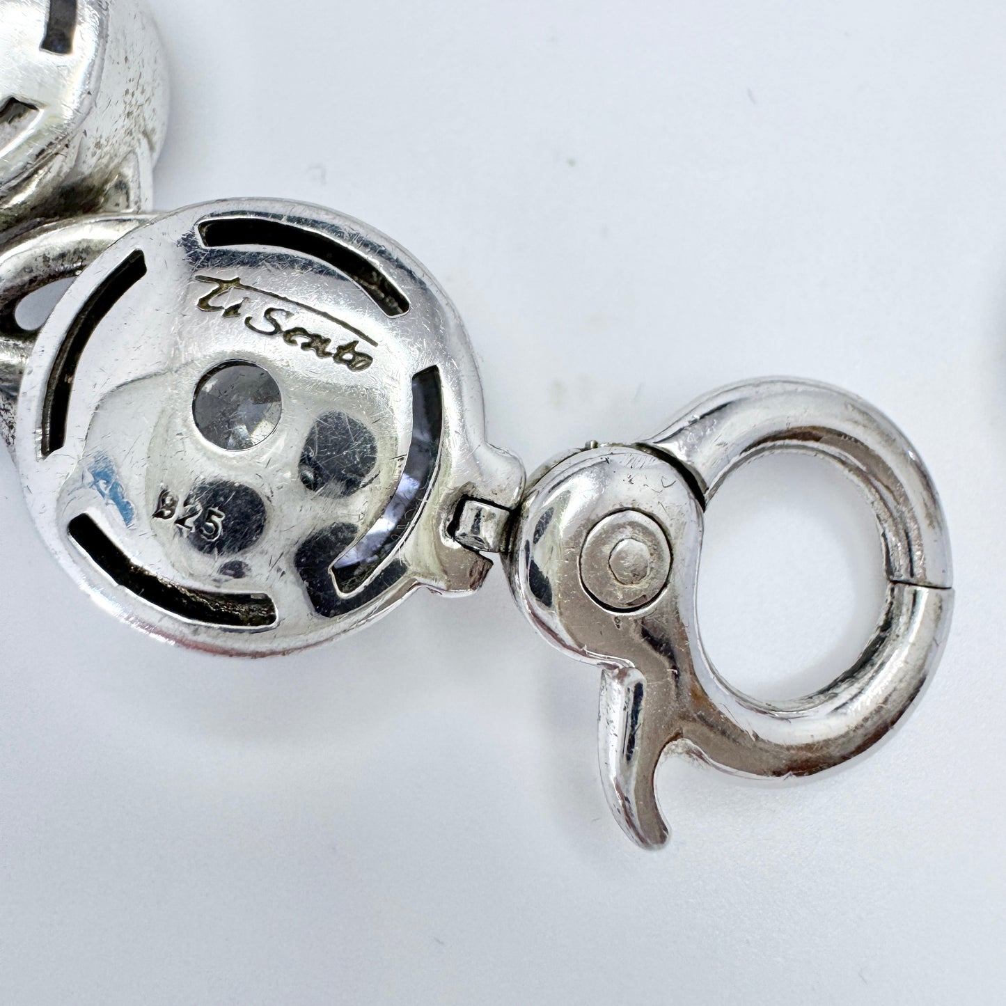 Ti Sento. Chunky 87gram Sterling Silver CZ Bracelet.