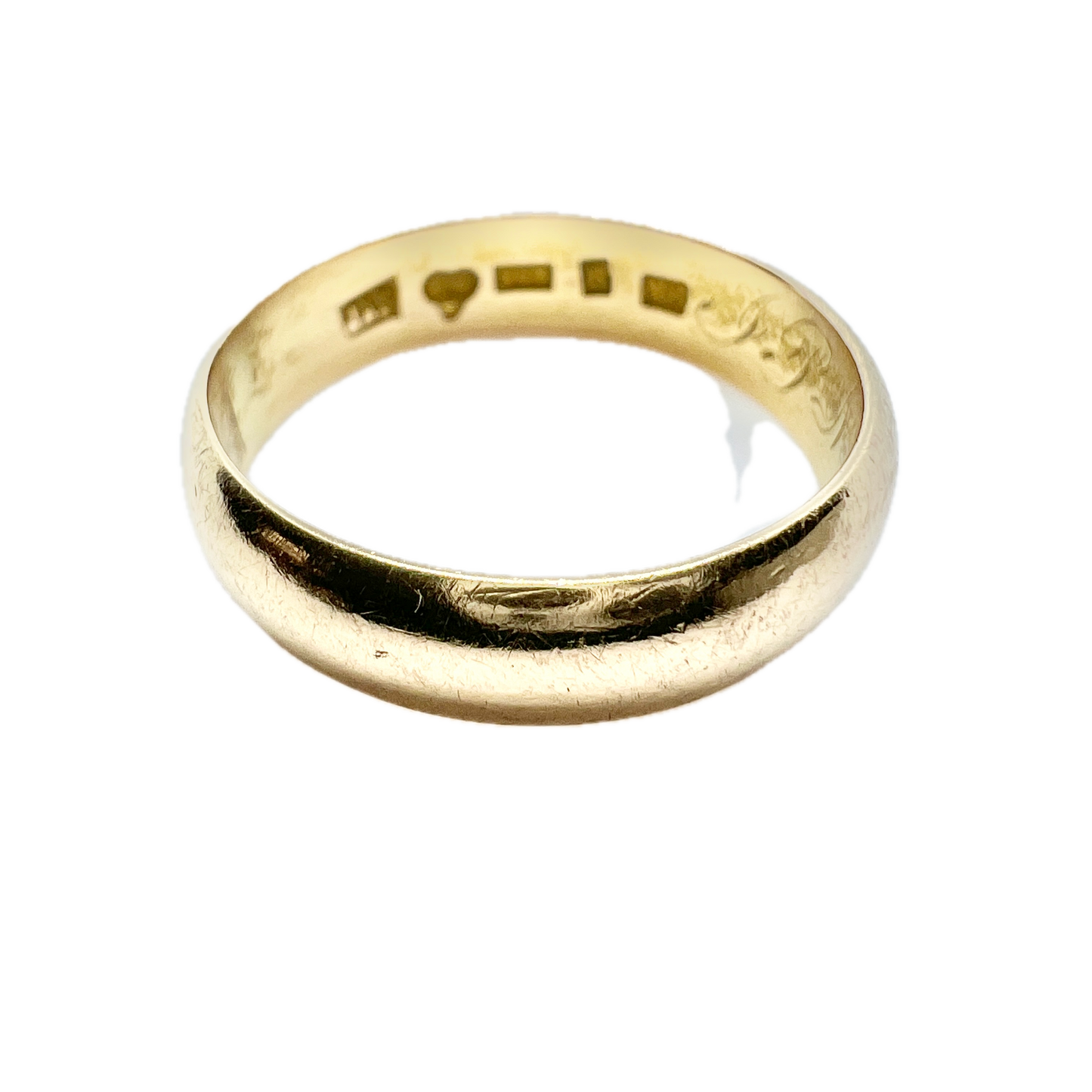 Sweden year 1901. Antique 20k Gold Wedding Band Ring.