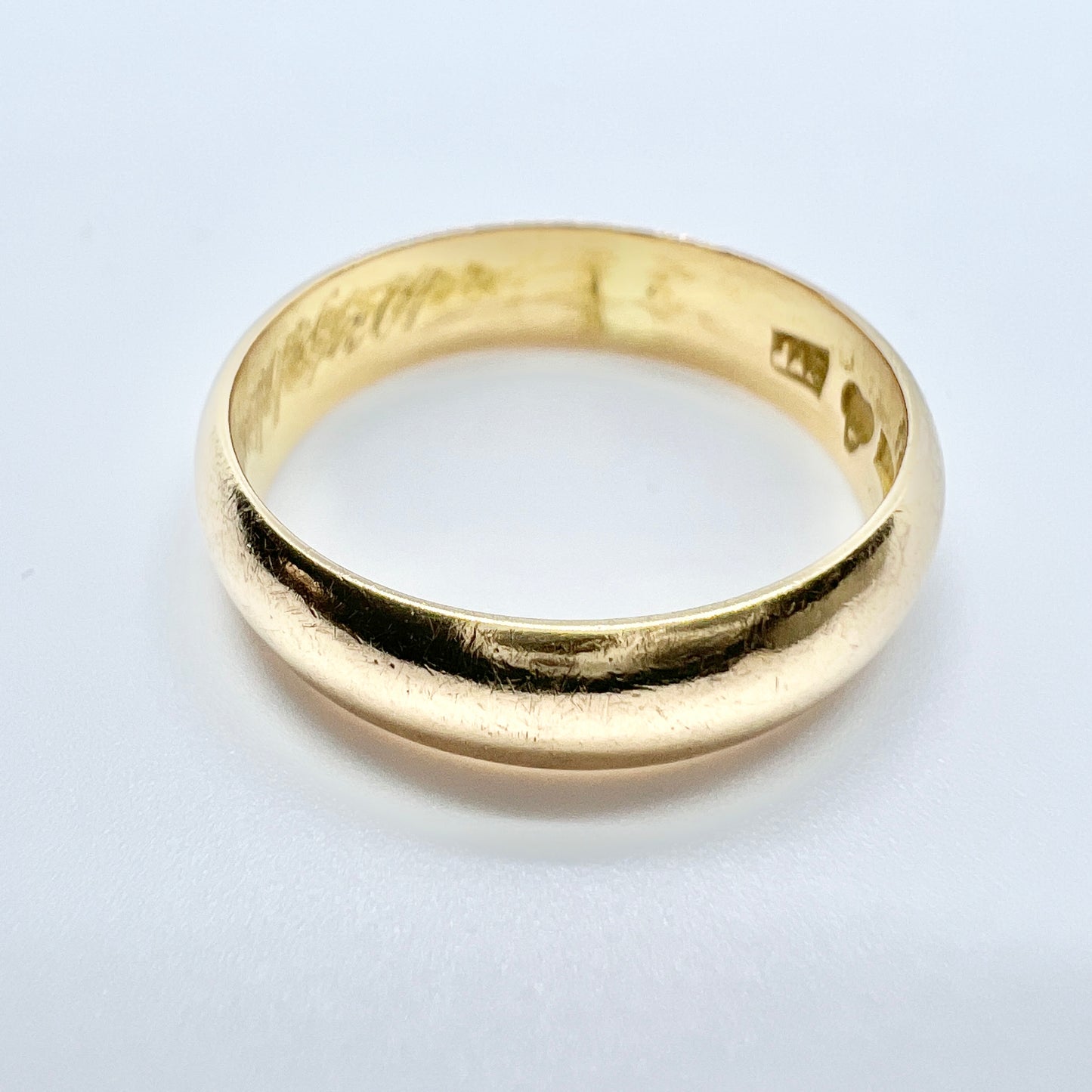 Sweden year 1901. Antique 20k Gold Wedding Band Ring.