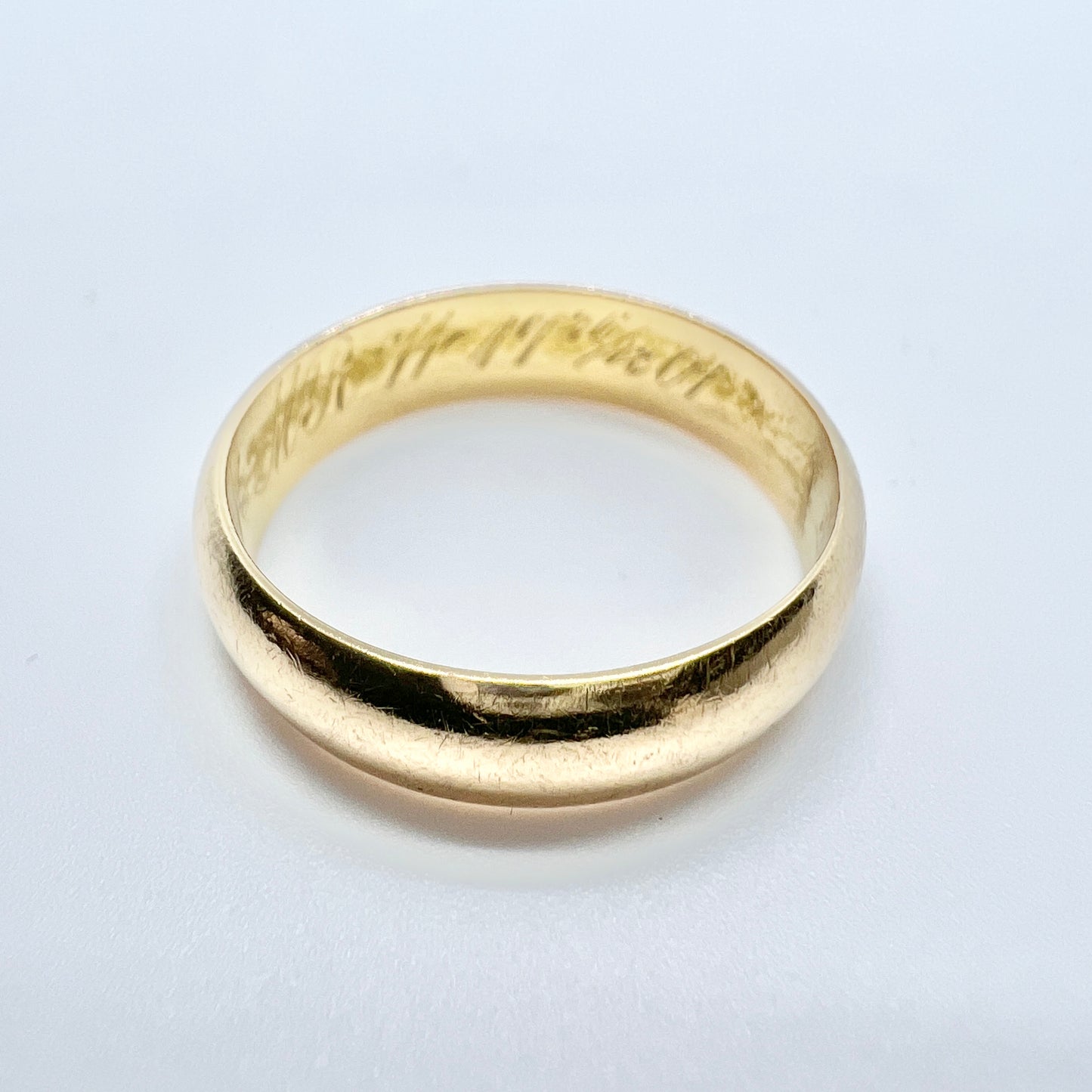 Sweden year 1901. Antique 20k Gold Wedding Band Ring.