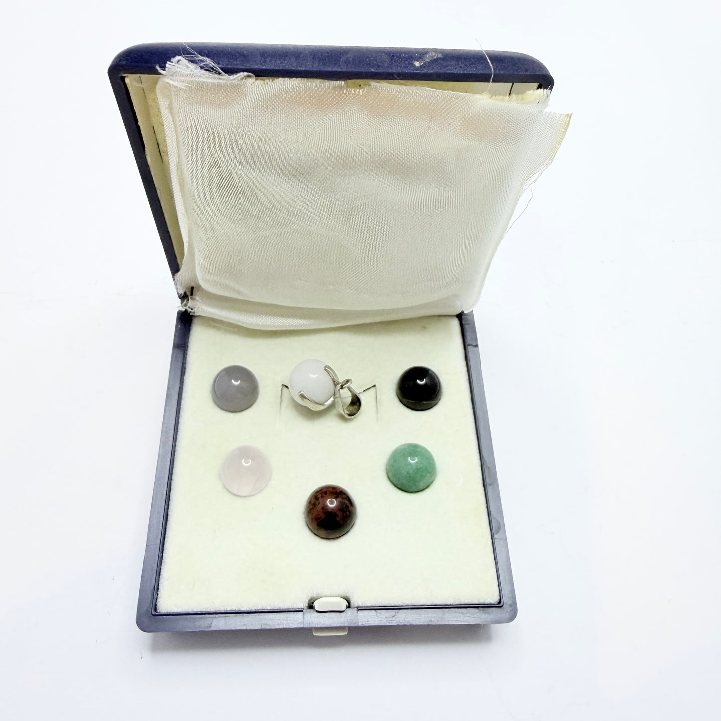 Vintage 835 Silver Pendant with 6 Interchangeable Stones.