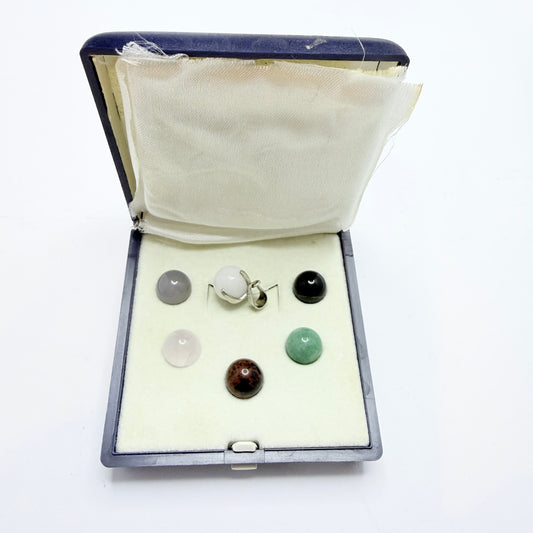 Vintage 835 Silver Pendant with 6 Interchangeable Stones.