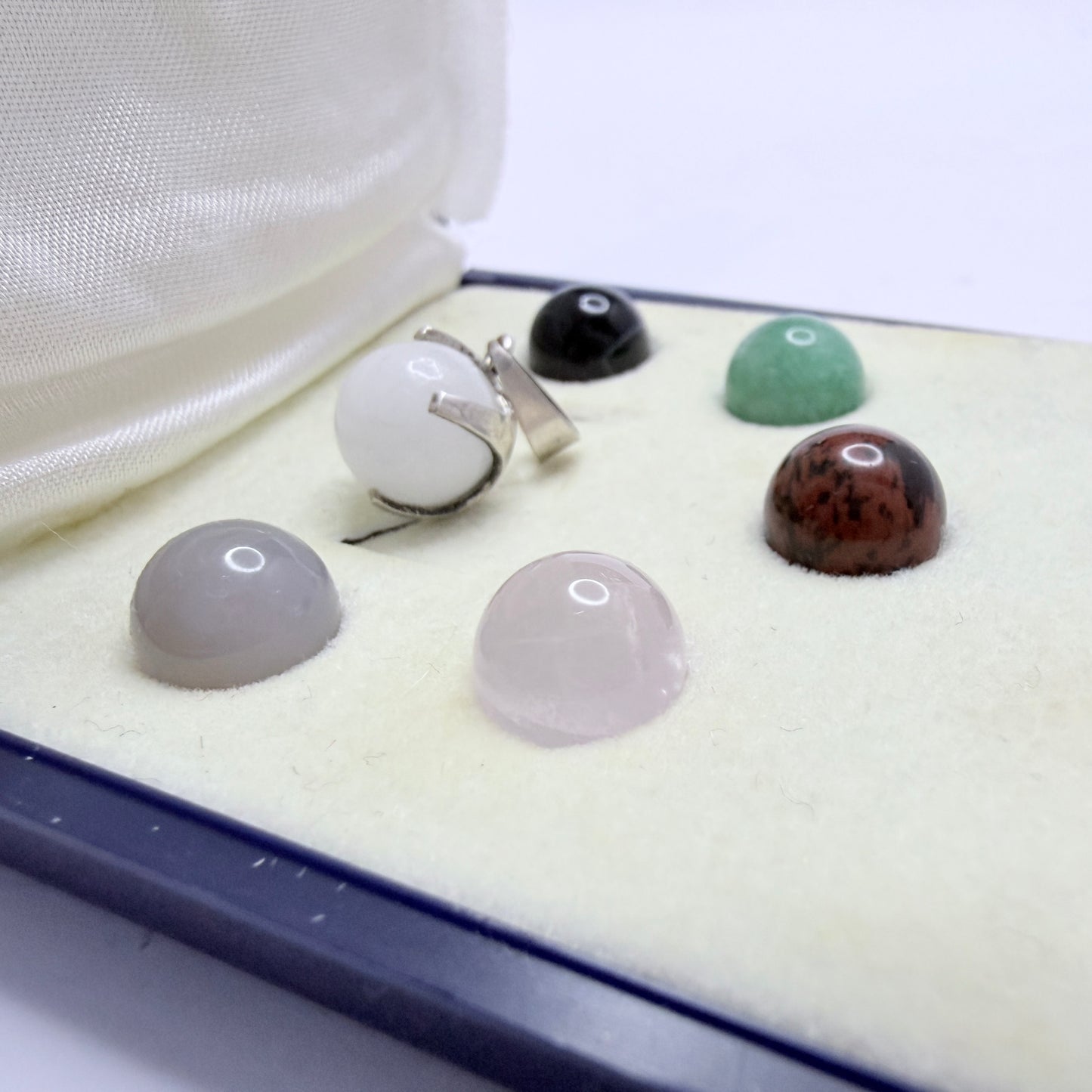 Vintage 835 Silver Pendant with 6 Interchangeable Stones.