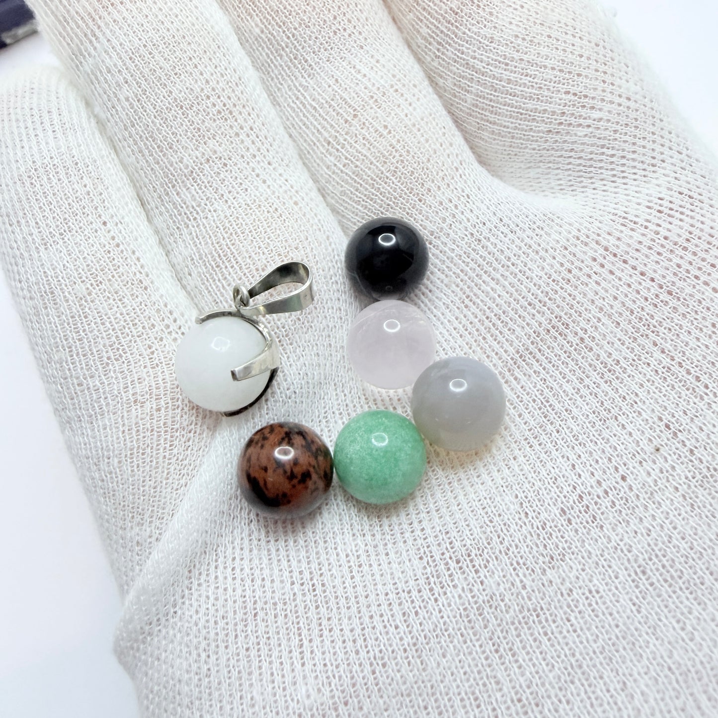 Vintage 835 Silver Pendant with 6 Interchangeable Stones.