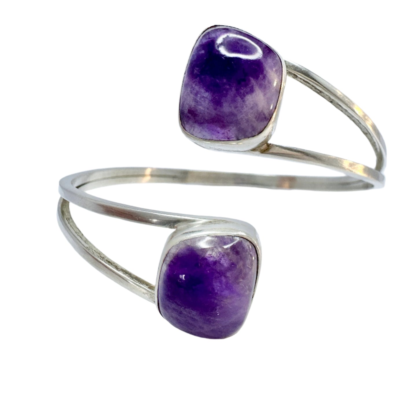 Victor Janson, Sweden 1968. Vintage Sterling Silver Amethyst Bangle Bracelet.