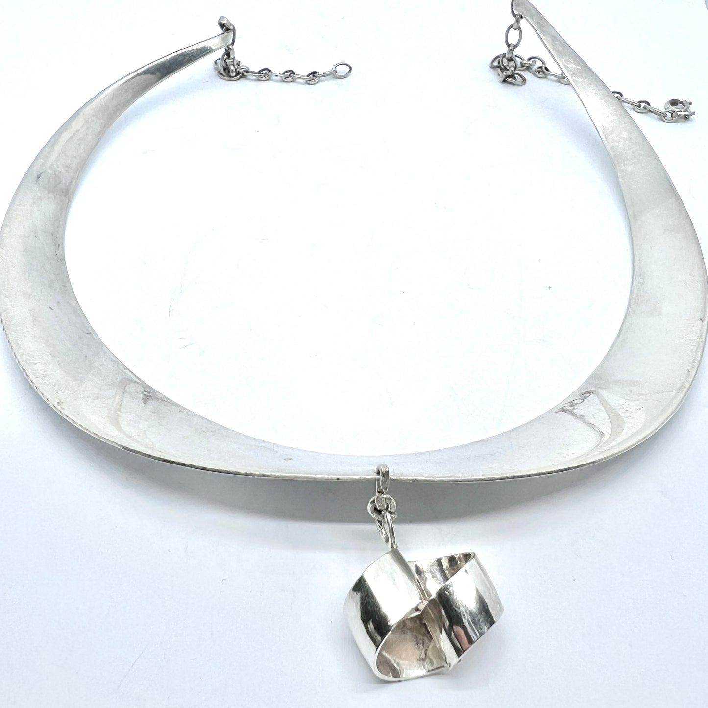 Andreas Daub, Germany 1960-70s Vintage 835 Silver Necklace.