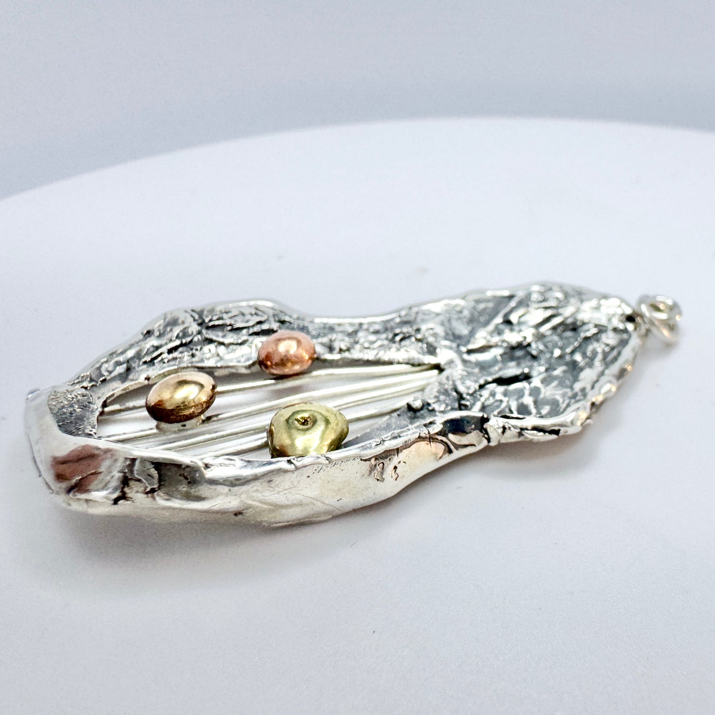 Firenze, Italy. Vintage Brutalist Sterling Silver Pendant.