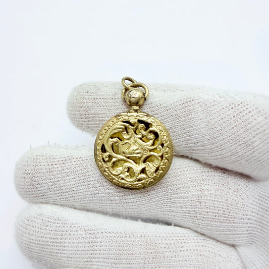 Antique Victorian Vinaigrette Locket Pendant.