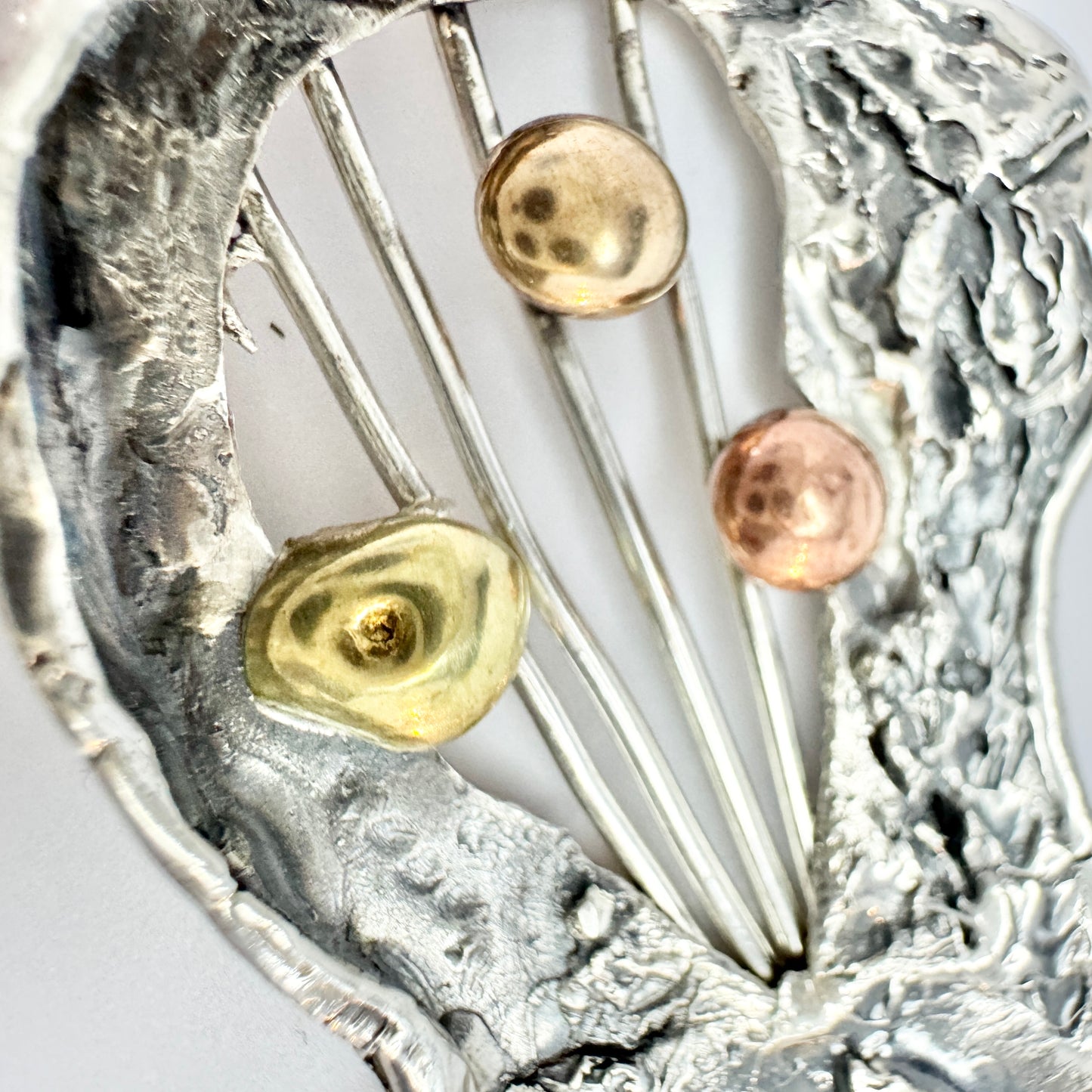 Firenze, Italy. Vintage Brutalist Sterling Silver Pendant.