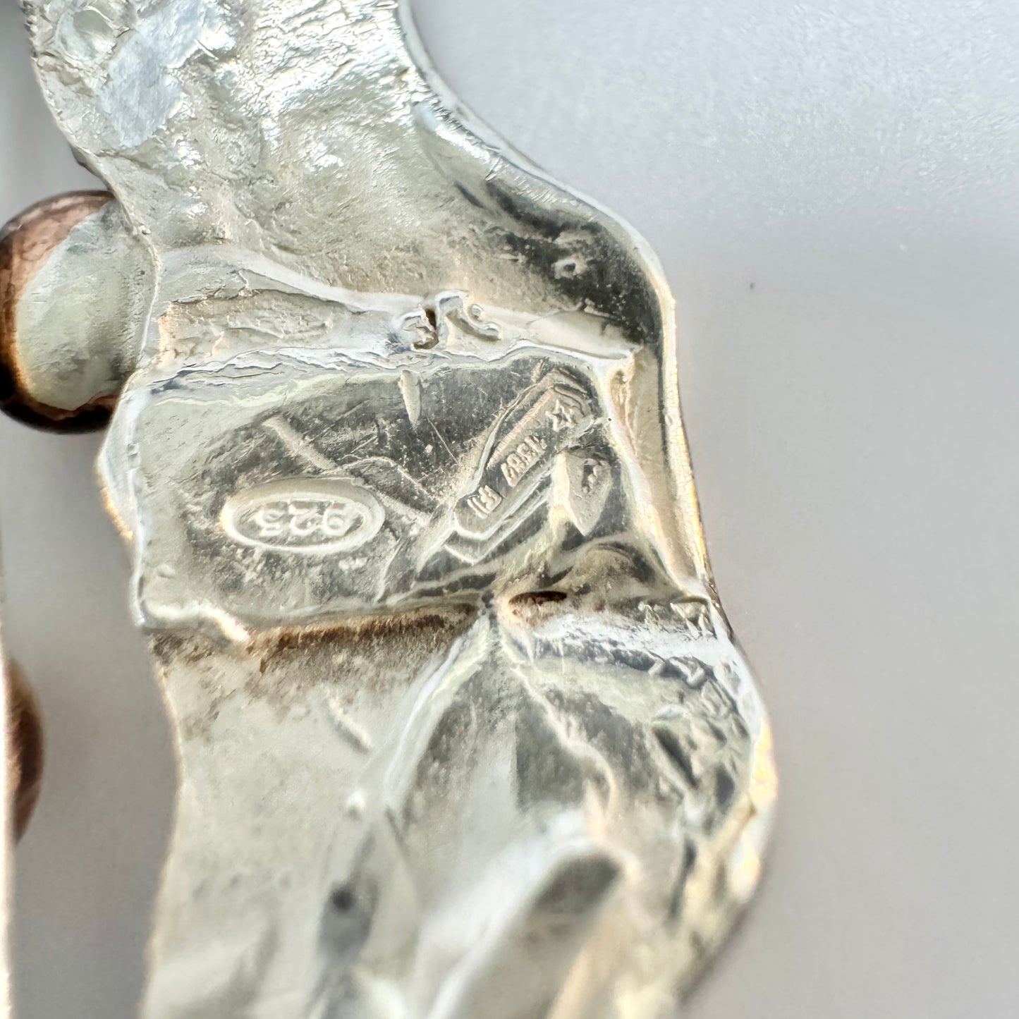 Firenze, Italy. Vintage Brutalist Sterling Silver Pendant.
