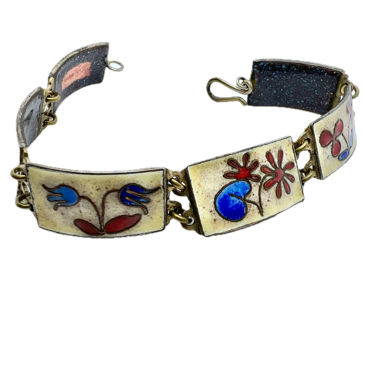 Perli Werkstatte, Germany c 1950s Vintage Enamel Bracelet.