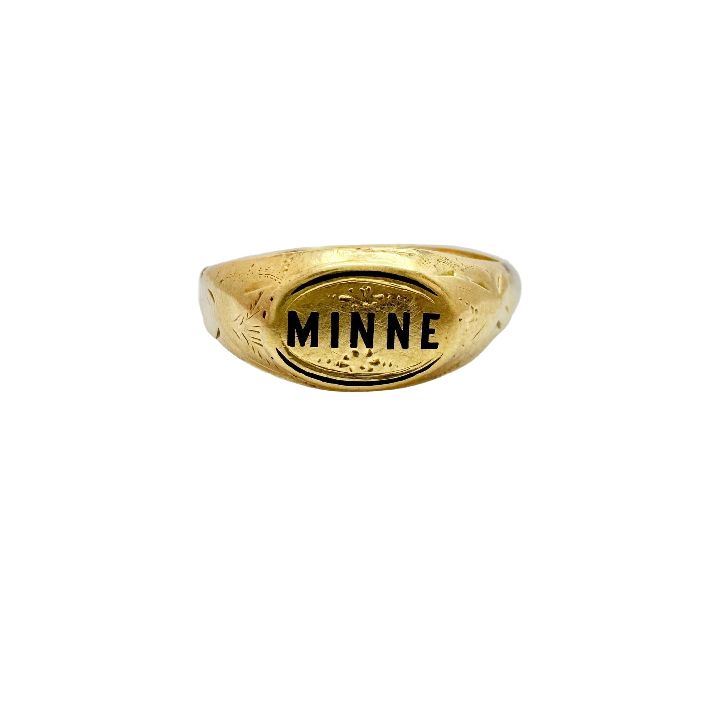 Sweden year 1881. Antique 18k Gold Enamel Memory Ring. Pls read description.