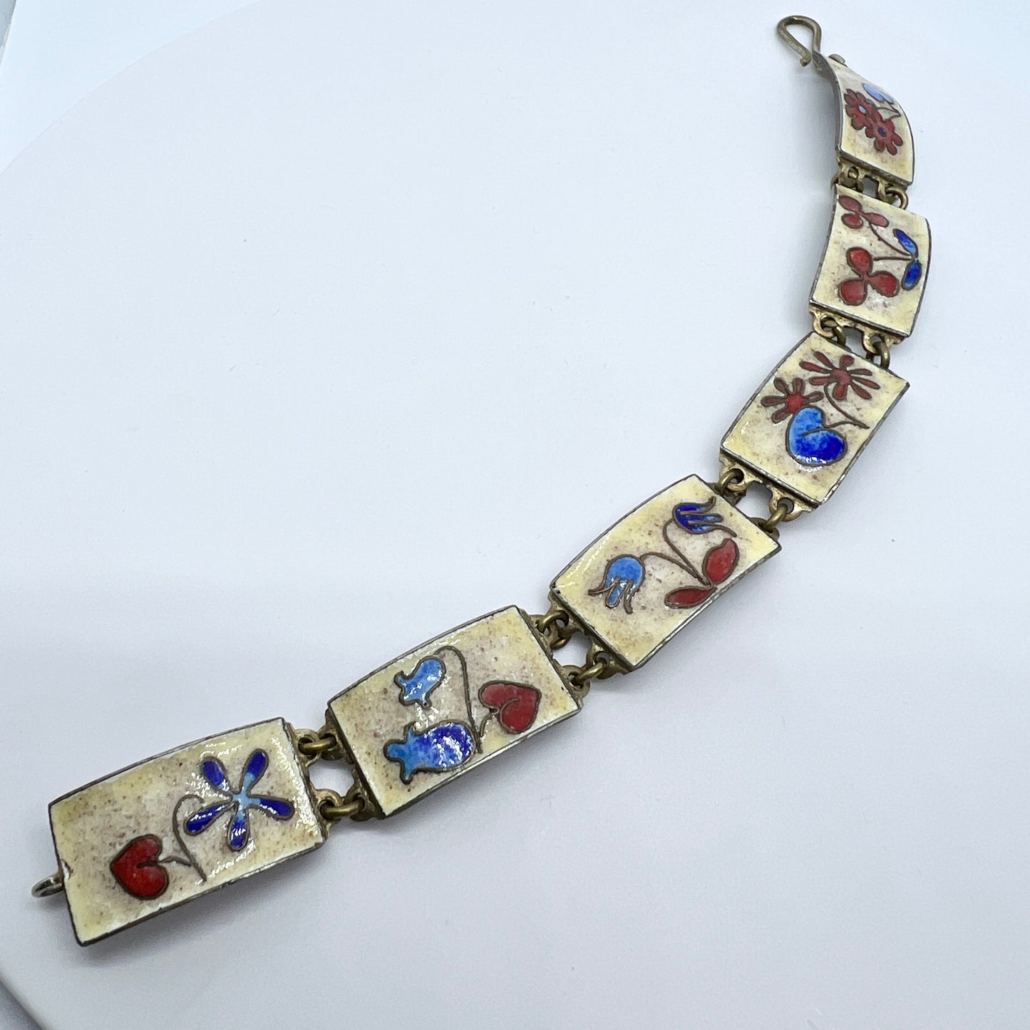 Perli Werkstatte, Germany c 1950s Vintage Enamel Bracelet.