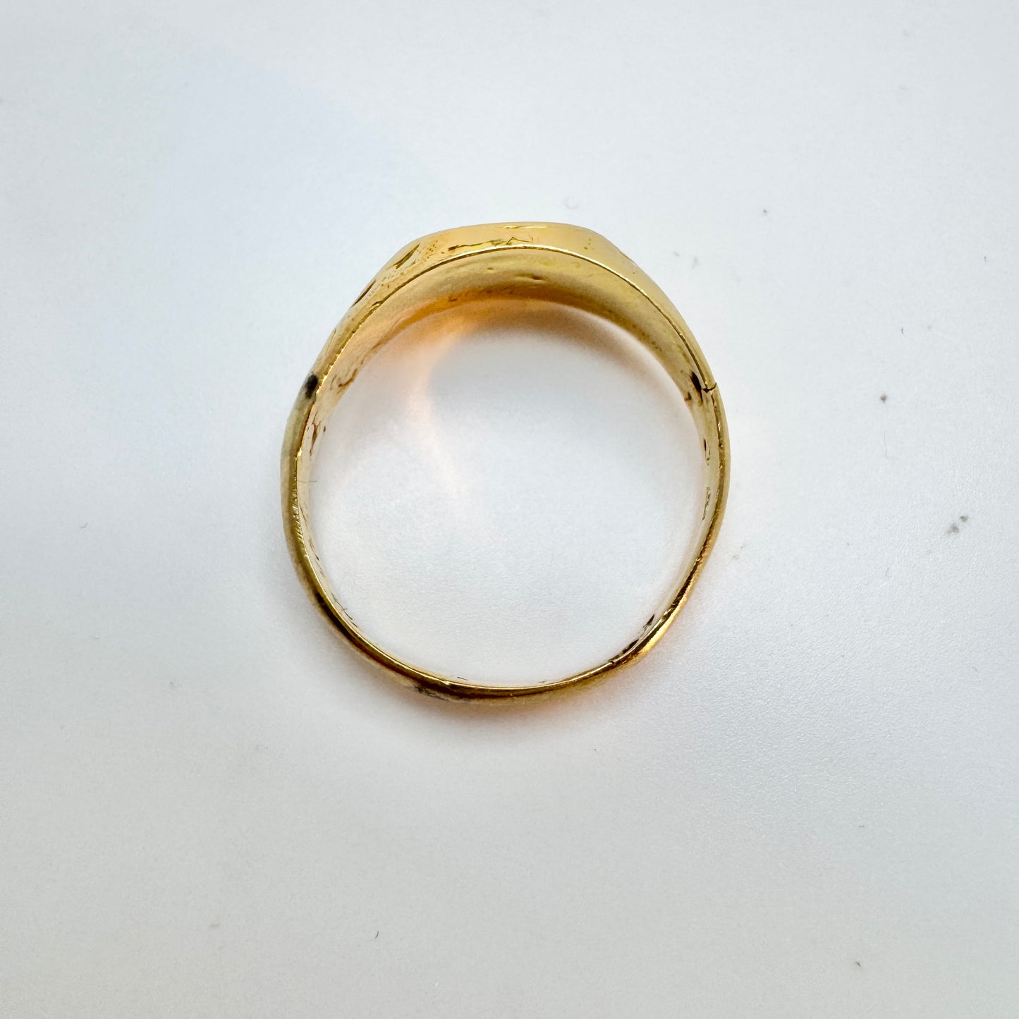 Sweden year 1881. Antique 18k Gold Enamel Memory Ring. Pls read description.