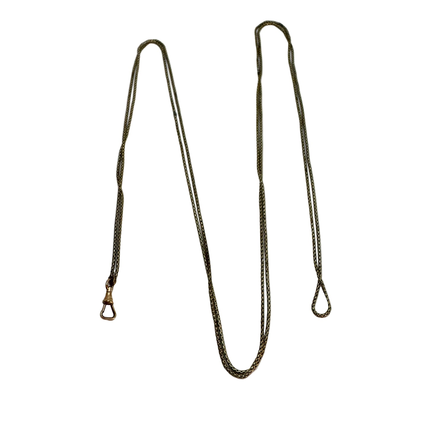 Antique 154cm / 60in Longuard Chain Gilt Metal. Pls read description.