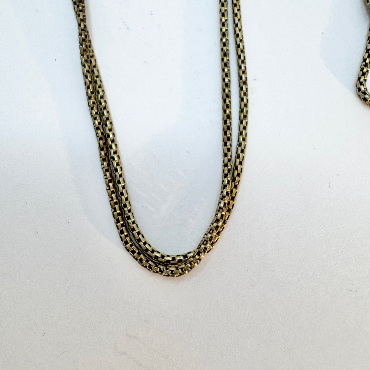 Antique 154cm / 60in Longuard Chain Gilt Metal. Pls read description.