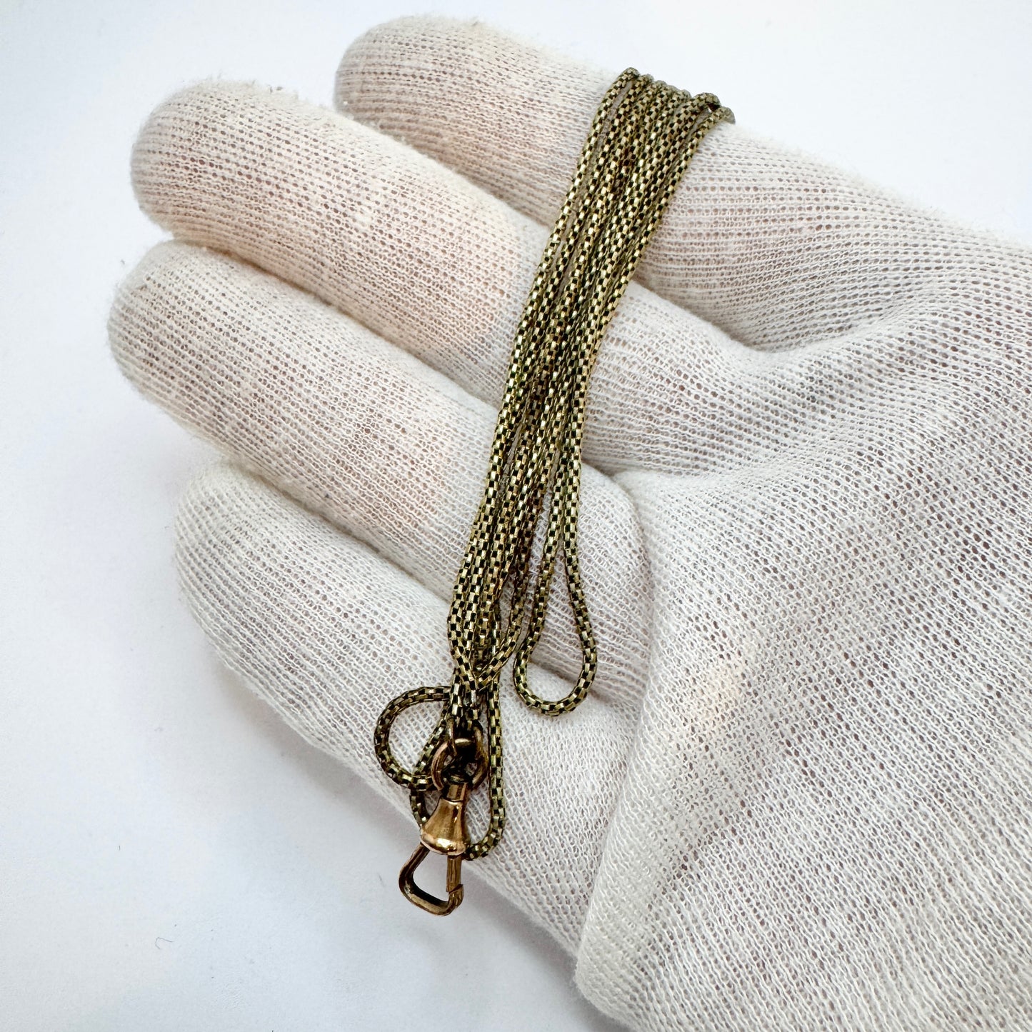 Antique 154cm / 60in Longuard Chain Gilt Metal. Pls read description.