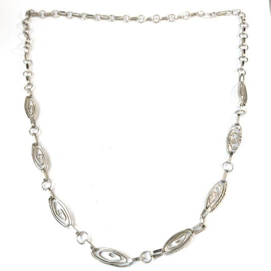 Krakow, Poland. Vintage 1960s. Solid Silver Necklace.