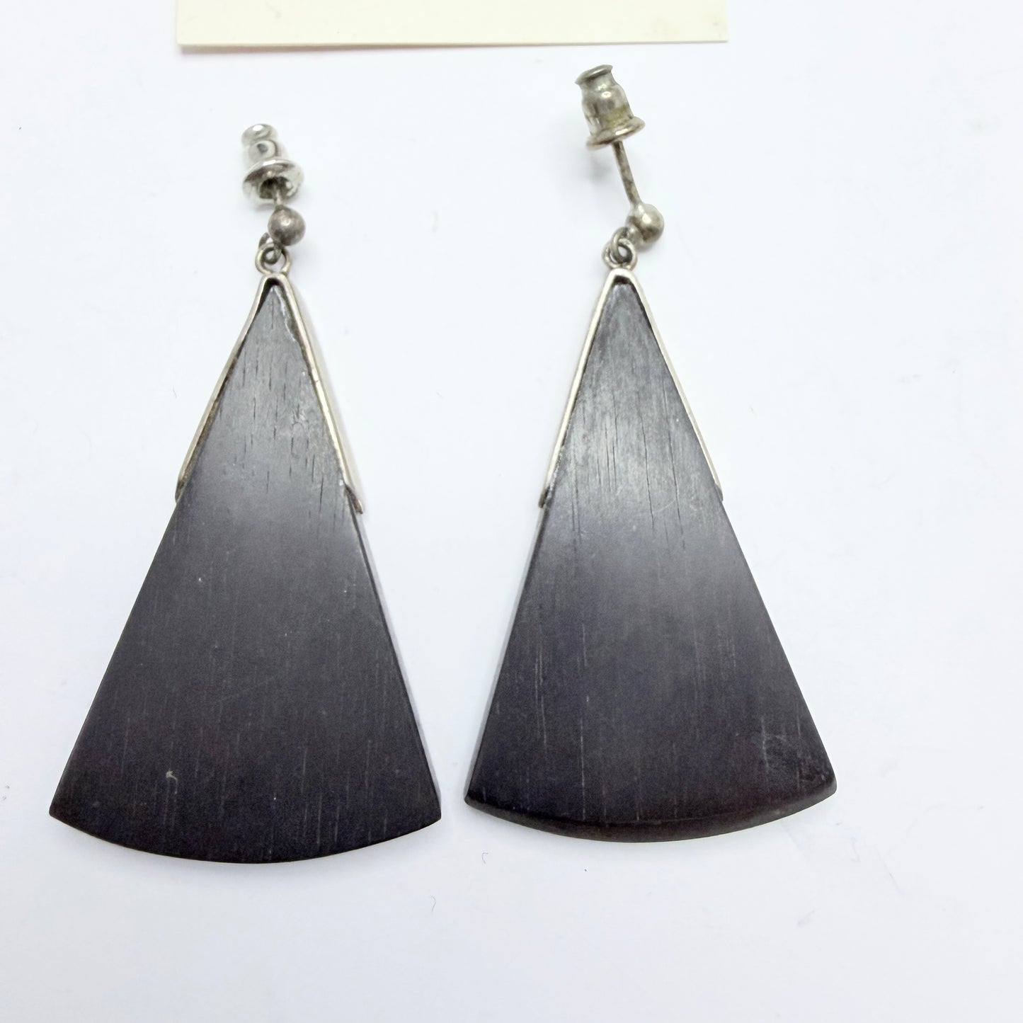 Aarikka, Finland. Vintage Wood Metal Earrings and Brooch.