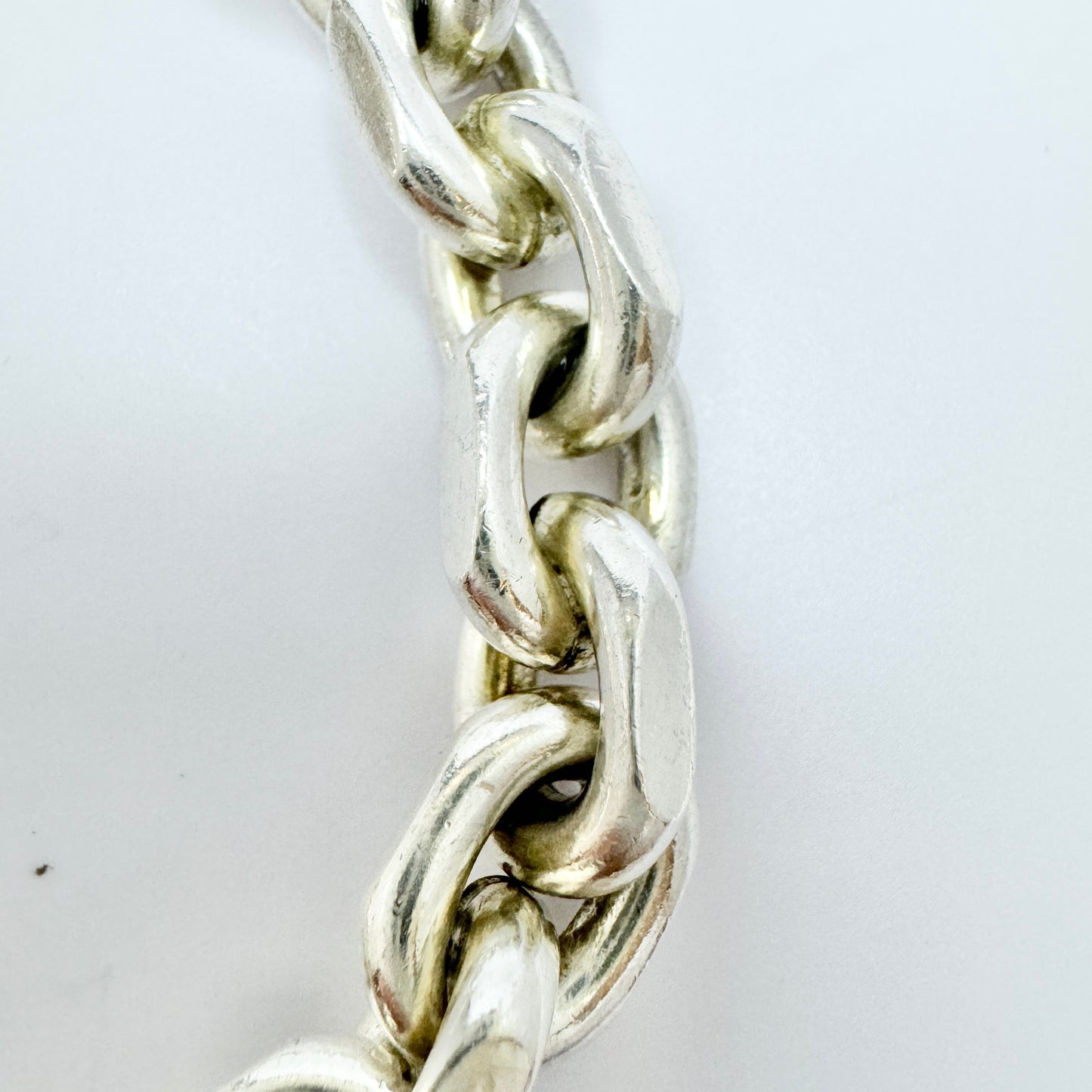 Denmark c 1960s. Chunky 2.9oz Sterling Silver Chain Bracelet.