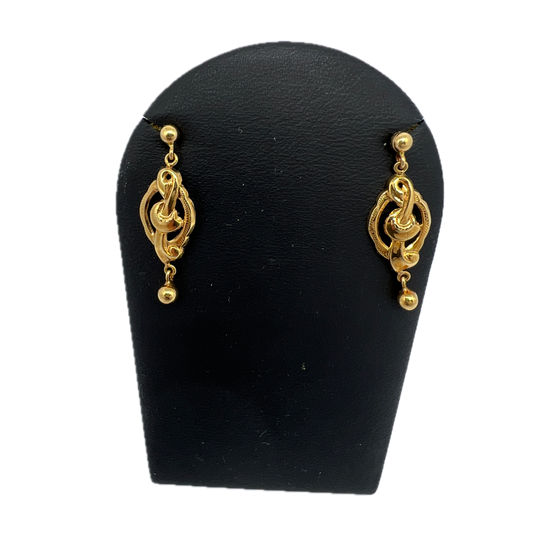 Sweden. Vintage 18k Gold Earrings.