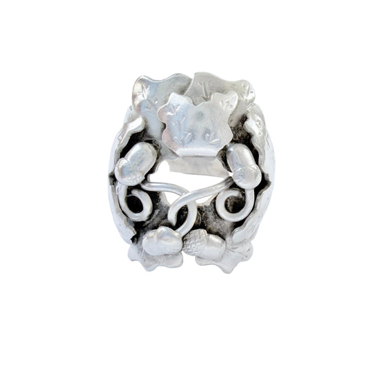 Gustav Adolf Sællstrøm, Denmark ca 1950. Vintage Solid Silver Acorn Ring