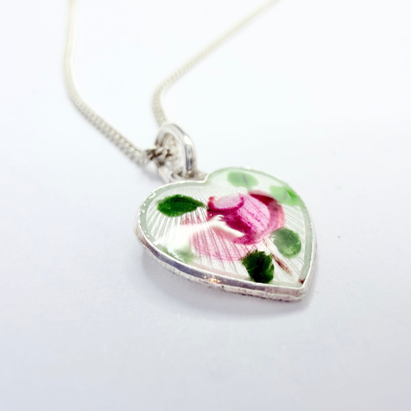 Opro, Norway. Vintage Sterling Silver Enamel Pendant Necklace.