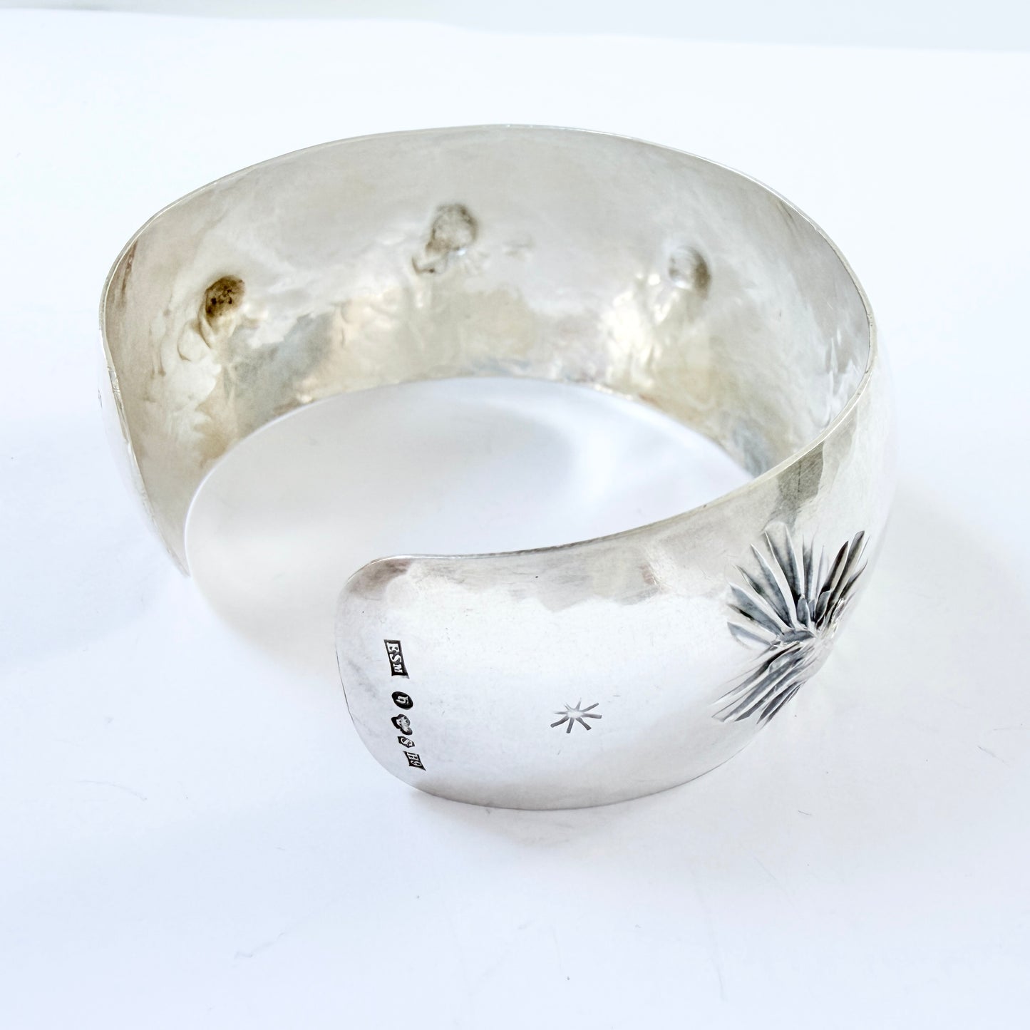 P. Kuhn for Svedboms, Sweden 1959. Vintage Mid-century Sterling Silver Cuff Bracelet. Signed.