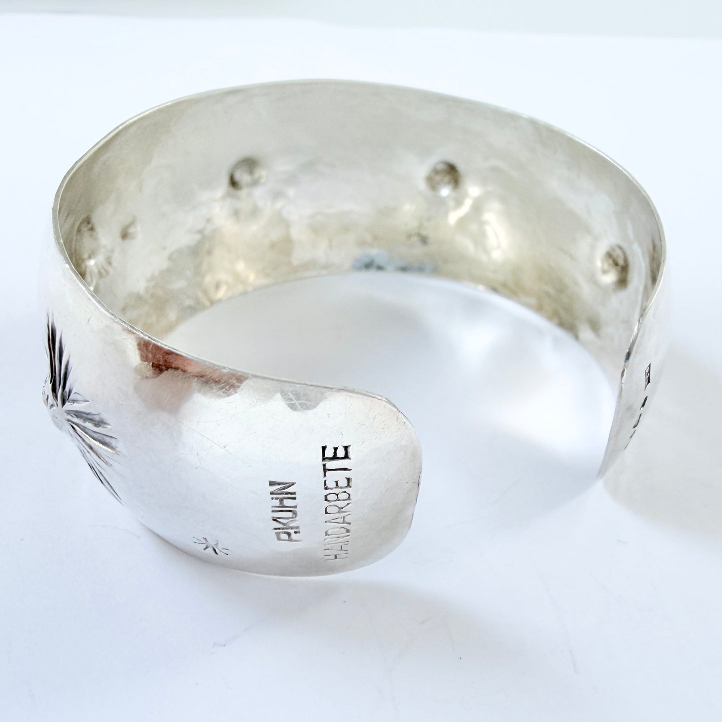P. Kuhn for Svedboms, Sweden 1959. Vintage Mid-century Sterling Silver Cuff Bracelet. Signed.