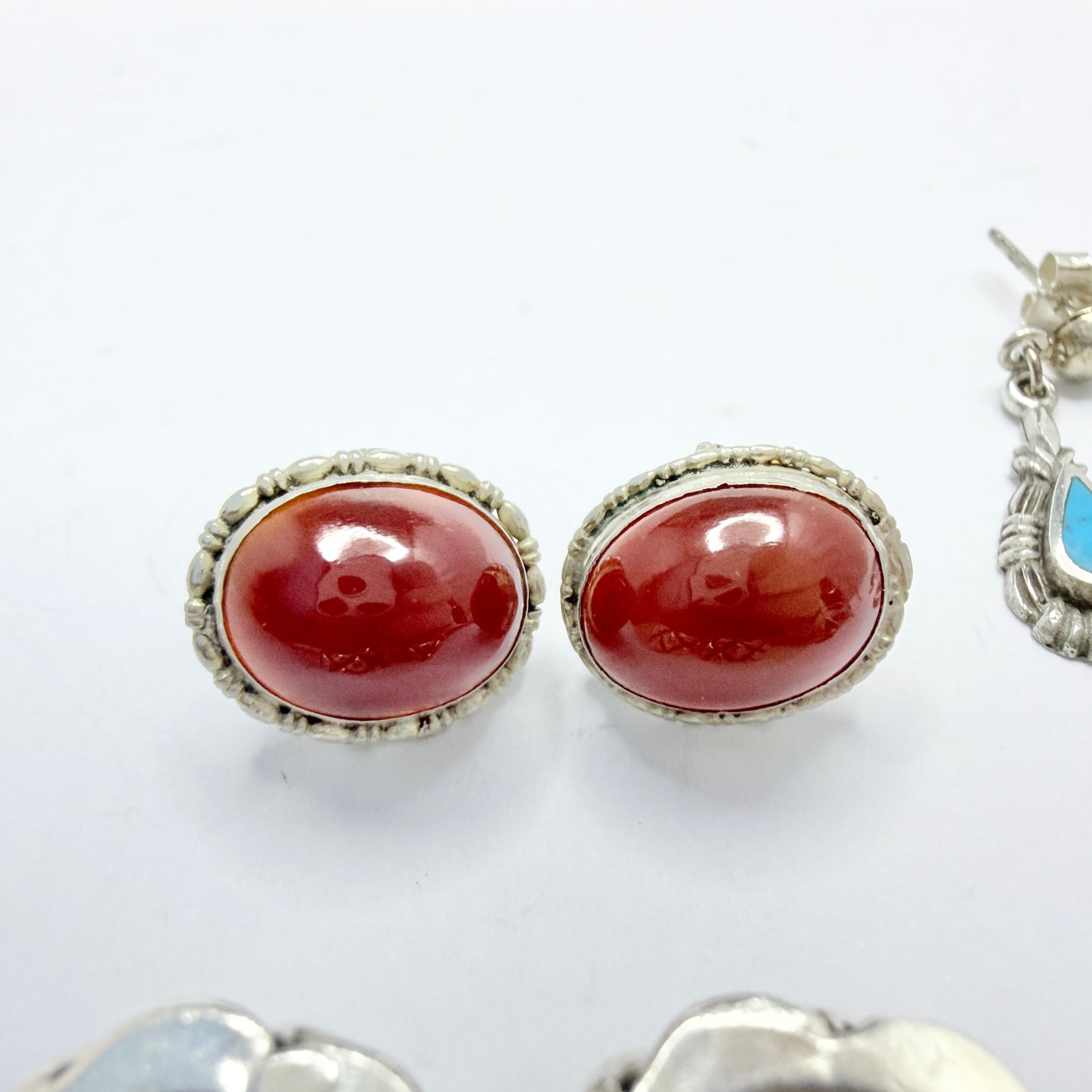 4 Pair of Vintage Sterling Silver Earrings. Job-lot