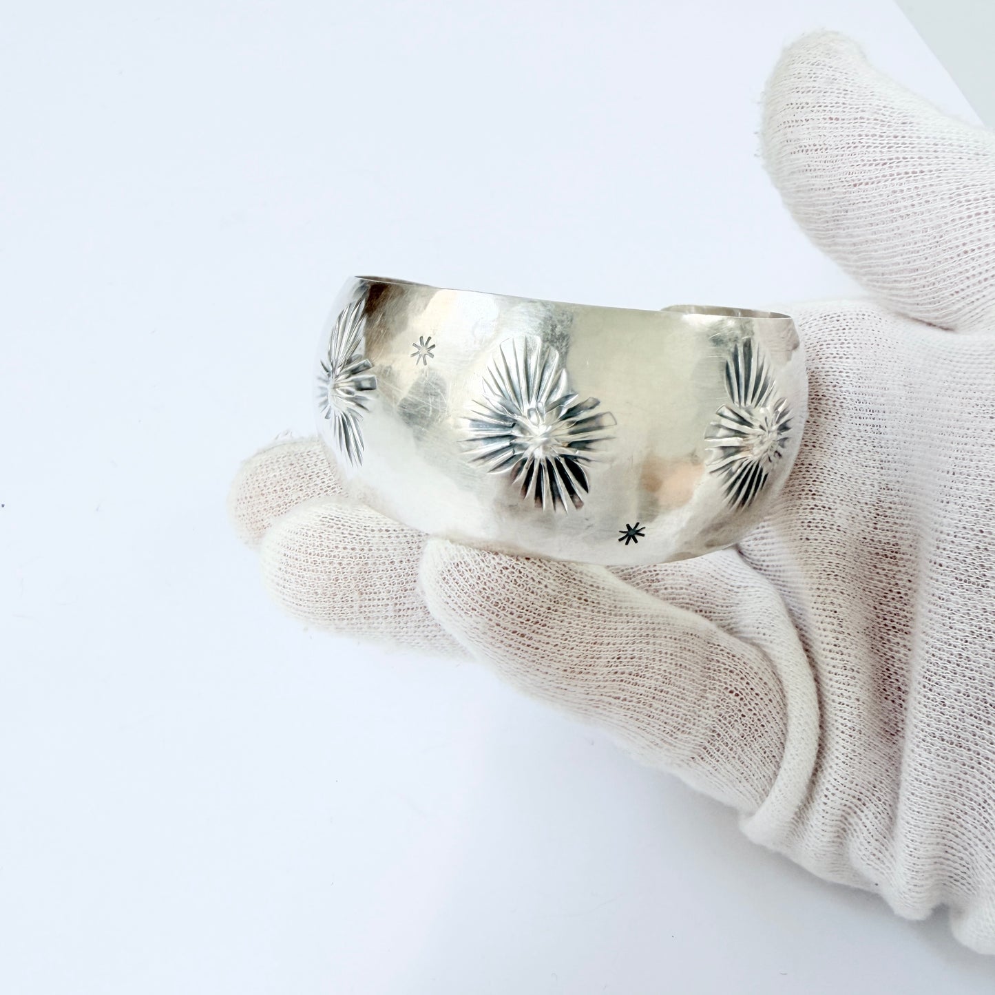P. Kuhn for Svedboms, Sweden 1959. Vintage Mid-century Sterling Silver Cuff Bracelet. Signed.